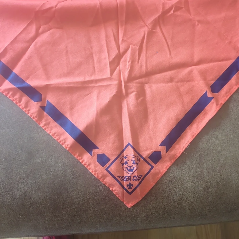 Kids Orange Triangle Bandana Scarf with Navy Graphic